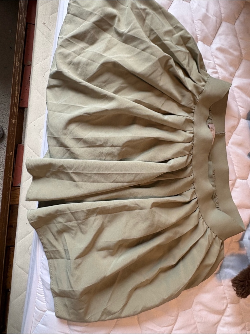 if it were me Olive Green Circle Skirt - Pleated A-Line